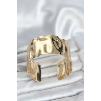 Pirinç Gold Renk Levha Model Kadın Bileklik