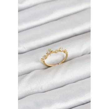 Pirinç Gold Renk Manifest Kadın Yüzük