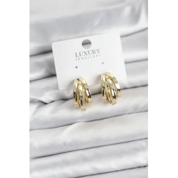 Pirinç Gold Renk Vintage Halka Model Kadın Küpe