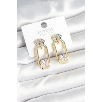 Pirinç Gold Renk Vintage Kadın Küpe