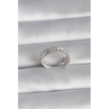 Pirinç Gümüş Renk Kadın Yüzük