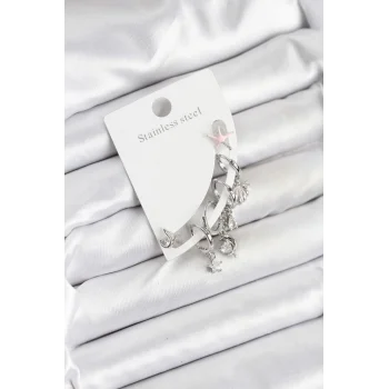 Pirinç Gümüş Renk Set Küpe