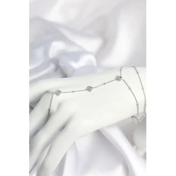 Pirinç Gümüş Renk Yonca Model Kadın Şahmeran