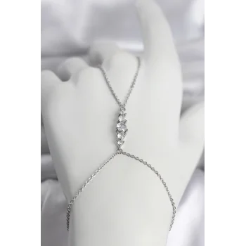 Pirinç Gümüş Renk Zirkon Taşlı Kadın Şahmeran