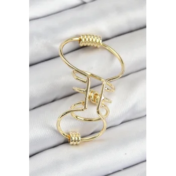 Pirinç Halkalı Model Gold Renk Kıkırdak Küpe