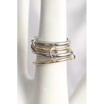 Pirinç Mix Renk 4Lü Model Kadın Yüzük