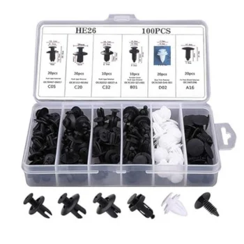 Plastik Bağlantı Elemanları Seti 100 Parça – Oto Kaplama Klipsi, Tampon ve Trim Sabitleme Perçinleri, Çok Amaçlı Klips Seti (5047)