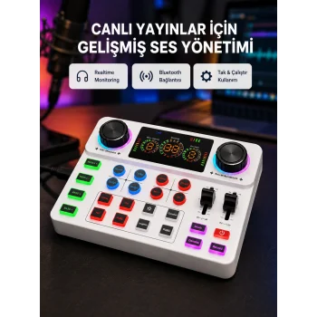 Podcast Karaoke ve Sosyal Medya Yayınları İçin Ses Kartı