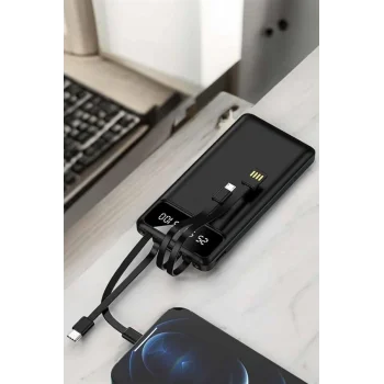 Powerbank 20.000 Mah LCD Ekran USB Lightning Type-C Uyumlu İOS ve Android