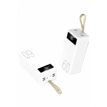 Powerbank 60.000 Mah Taşınabilir Şarj Hızlı El Fenerli Dijital Göstergeli