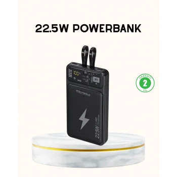 Powerbank Hızlı Şarj 10000 mAh Dahili Kablo