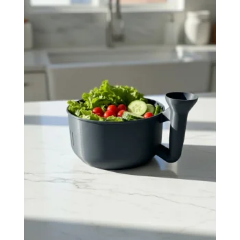 Pratik Sebze Yıkayıcı Süzgeçli Hazneli Ergonomik Saplı Mutfak Yardımcısı