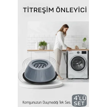 Premium 4'lü Titreşim Önleyici Kauçuk Ayak Seti - Ultra Sessiz ve Sarsıntısız Yı Teknolojisi
