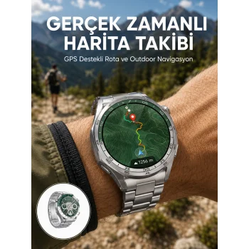 Premium Amoled Akıllı Saat GPS Harita Desteği Bluetooth Arama Sağlık Takipli Yeni Nesil