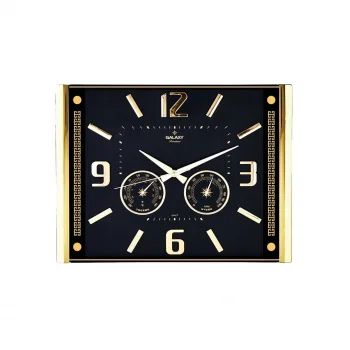 PREMİUM BAROMETRELİ ISI - NEM ÖLÇER KABARTMA RAKAMLI DUVAR SAATİ 41.5X32CM  707-A-1 (5047)