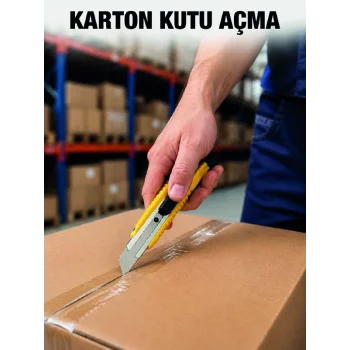 Profesyonel 5’li Metal Falçata Seti Çelik Gövdeli Maket Bıçağı Koli ve Karton Kesici
