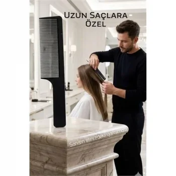 Profesyonel Antistatik Uzun Saç Kesim Tarağı – Isıya Dayanıklı Ve Ergonomik 23 Cm 722594