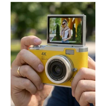 Profesyonel Çekim İçin 48 MP Dijital Kamera Flip Screen 18x Zoom Uzun Pil Ömrü