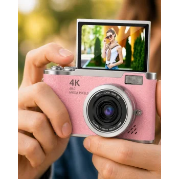 Profesyonel Çekim İçin 48 MP Kamera 18x Zoom Flip Ekran Dijital Kamera