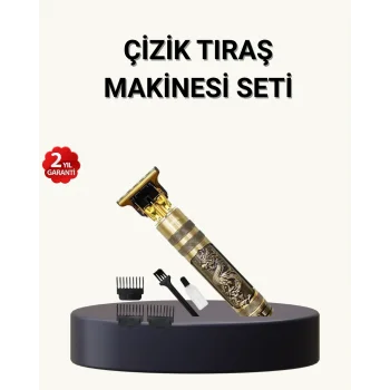 Profesyonel Çizik Tıraş Makinesi – T Çelik lı, 120 Dakika Şarjlı Kullanım, 3 Başlıklı