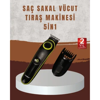 Profesyonel Erkek Saç Sakal Şekillendirme ve Vücut Bakım Seti Şarjlı Tıraş Makinesi