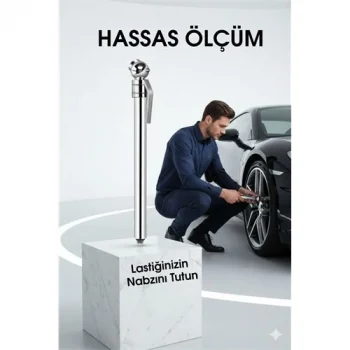 Profesyonel Kalem Tipi Lastik Basınç Ölçer Çift Skala PSI/bar Hassas Okuma 722557