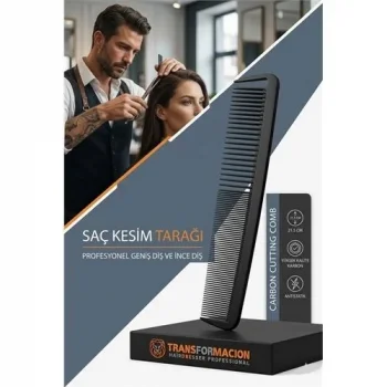 Profesyonel Saç Kesim Tarağı Geniş Diş Ve İnce Diş Tarak Saç Şekillendirme Düzeltme Tarağı 721397