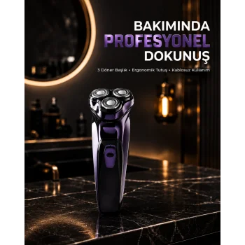 Profesyonel Şarjlı Tıraş Makinesi Ayarlanabilir Başlıklı Kablosuz