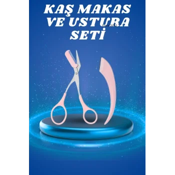 Profesyonel Taraklı Kaş Usturası ve Kaş Makası Bıyık Alma Kaş Usturası