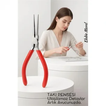 Profesyonel Uzun İnce Sivri Uçlu Kargaburun Takı Pensesi 12 cm - Hassas Mücevherat Onarımı