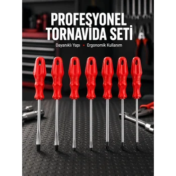 Profesyonel ve Günlük Kullanıma Uygun 7li Tornavida Seti
