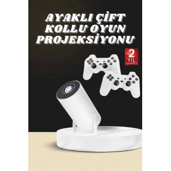 Projeksiyon Cihazı Video Oyun Konsolu Projektör Taşınabilir Ayaklı Çift Kollu 4K Çözünürlüklü