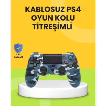 PS4 Uyumlu Kablosuz Oyun Kolu Ergonomik Çift Titreşimli