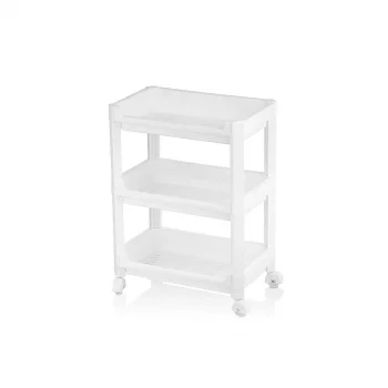 RAFTY GENİŞ 3 KATLI TEKERLEKLİ SEPET ORGANİZER DÜZENLEYİCİ RAF ÜNİTESİ 352X220X480MM (5047)