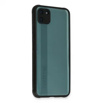 Realme C11 Kılıf Miami Şeffaf Silikon - Siyah