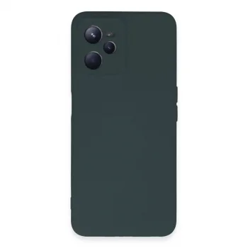 Realme C35 Kılıf Nano İçi Kadife Silikon - Koyu Yeşil