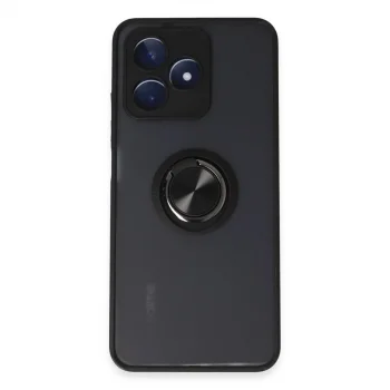 Realme C53 Kılıf Montreal Yüzüklü Silikon Kapak - Siyah