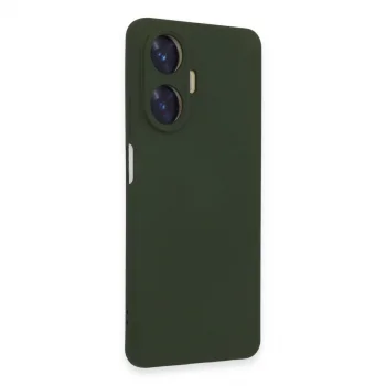 Realme C55 Kılıf Nano İçi Kadife Silikon - Koyu Yeşil