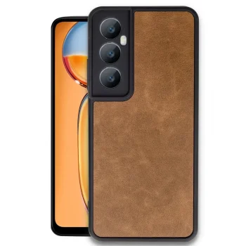 Realme C65 Kılıf Aras Deri Kapak - Taba