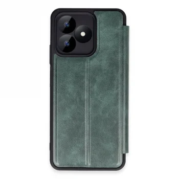 Realme Note 50 4g Kılıf Flip Cover - Koyu Yeşil