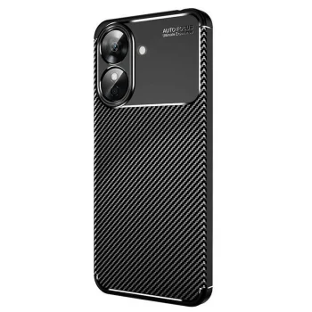 Realme Note 60 Kılıf Auto Focus Karbon Kapak - Siyah