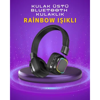 Renkli Işık Efektli Bluetooth 5.3 Müzik Kulaklığı