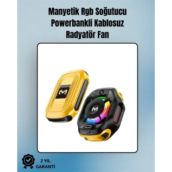 RGB Işıklı Girdap Fanlı Mobil Soğutucu | Manyetik Montaj | Type-C Girişli