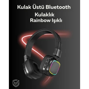 RGB Işıklı Katlanabilir Bluetooth 5.3 Kulak Üstü Kulaklık