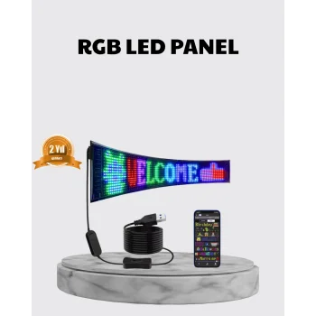 RGB LED Panel – Çok Renkli, Kumandalı, USB Bağlantılı Yazı ve GIF Gösterimli Akıllı Lamba