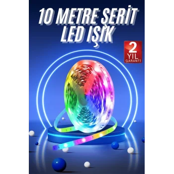 RGB Neon Şerit Led Lamba 10 Metre İç Mekan Tasarımına Uygun