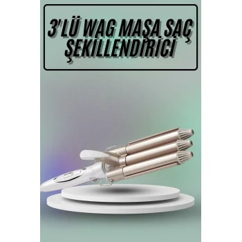Saç Şekillendirici Wag Maşa Üçlü Yüksek Isı Ayarlı Seramik Kaplama