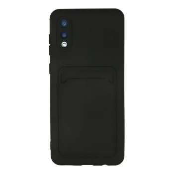 Samsung Galaxy A02 Kılıf Kelvin Kartvizitli Silikon - Siyah