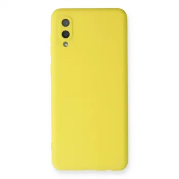 Samsung Galaxy A02 Kılıf Nano İçi Kadife Silikon - Sarı
