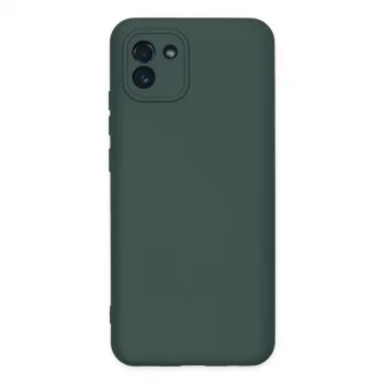 Samsung Galaxy A03 Kılıf Nano İçi Kadife Silikon - Koyu Yeşil